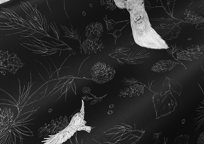 Highland Stags, Black And White - Roller Blind - Image 4